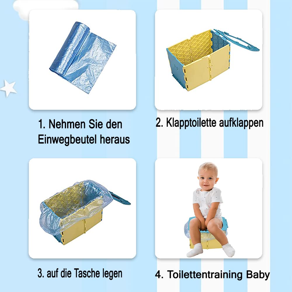 Feelishes Kinder Tragbare Falt-Toilette